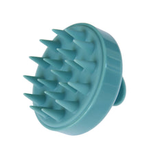 Load image into Gallery viewer, Scalp massager for hair growth and massaging scalp.  Reduces hair loss and stimulates hair follicles. Aqua color. Use wet or dry. Flexible soft massagers with medium flexibility for maximum massage!