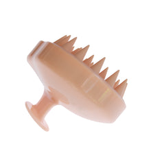 Load image into Gallery viewer, Scalp massager for hair growth and massaging scalp.  Reduces hair loss and stimulates hair follicles. Peach color. Use wet or dry. Flexible soft massagers are very flexible for maximum massage and good for sensitive scalps!