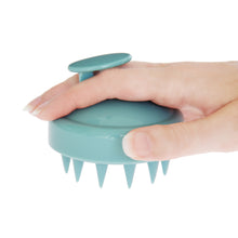 Load image into Gallery viewer, Scalp massager for hair growth and massaging scalp.  Reduces hair loss and stimulates hair follicles. Aqua color. Use wet or dry. Flexible soft massagers with medium flexibility for maximum massage!