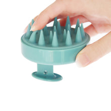 Load image into Gallery viewer, Scalp massager for hair growth and massaging scalp.  Reduces hair loss and stimulates hair follicles. Aqua color. Use wet or dry. Flexible soft massagers with medium flexibility for maximum massage!